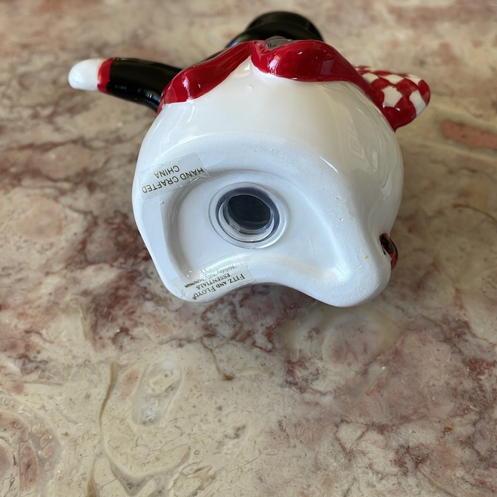 New In Box~Fitz And Floyd Holly Jolly Mr and Mrs Snowmen Salt & Pepper Shakers - Picture 4 of 10